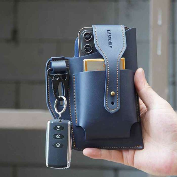 Retro Belt Waist Fashionable Bag (Blue)