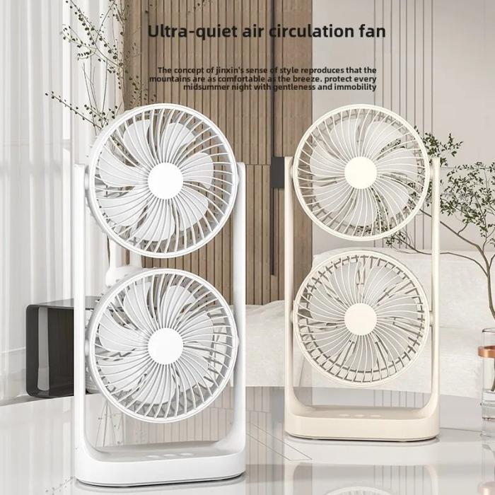 Double-Head High Wind Air Circulation Desktop Fan Portable Double-Layer Cooling Fan (SB-052 Desktop Fan)_000312